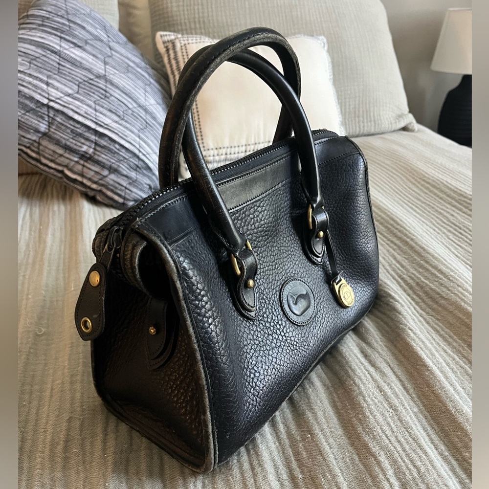 Dooney & Bourke Black Purse with Gold Accents